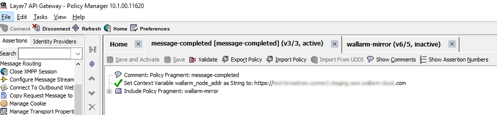 Layer7 API Gateways Wallarm policy